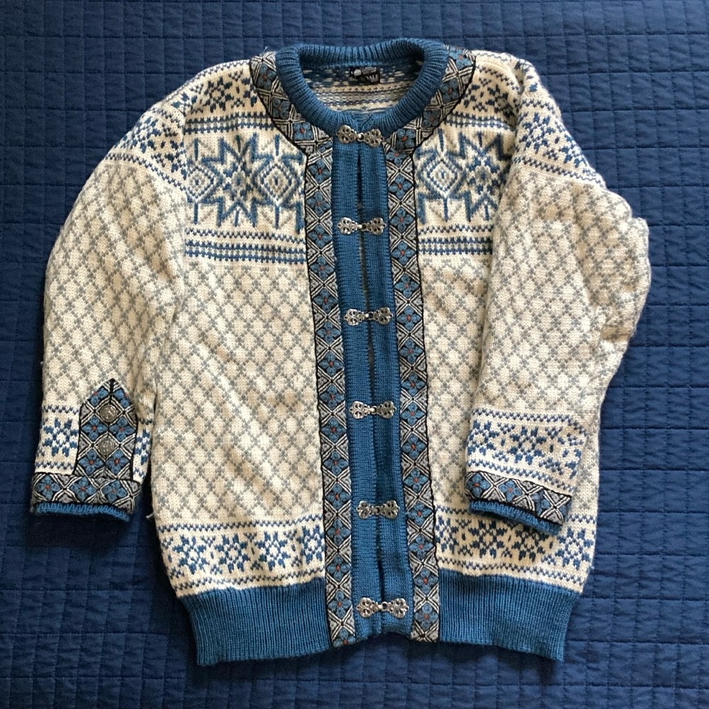 Dale of Norway Men's Fair Isle Wool Sweater Cardigan Medium 50